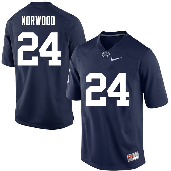 Men Penn State Nittany Lions #24 Jordan Norwood College Football Jerseys-Navy